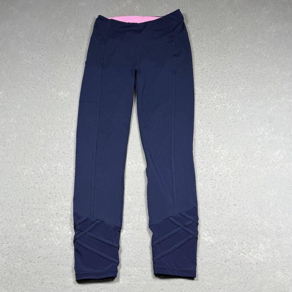 Lilly Pulitzer Luxletic Leggings Women’s Size Small Blue Mesh Pockets